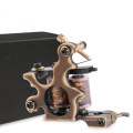 Tattoo Custom Brass Tattoo Machine Gun Handmade 12 Wraps Pure Copper Coils For Liner and Shader M206